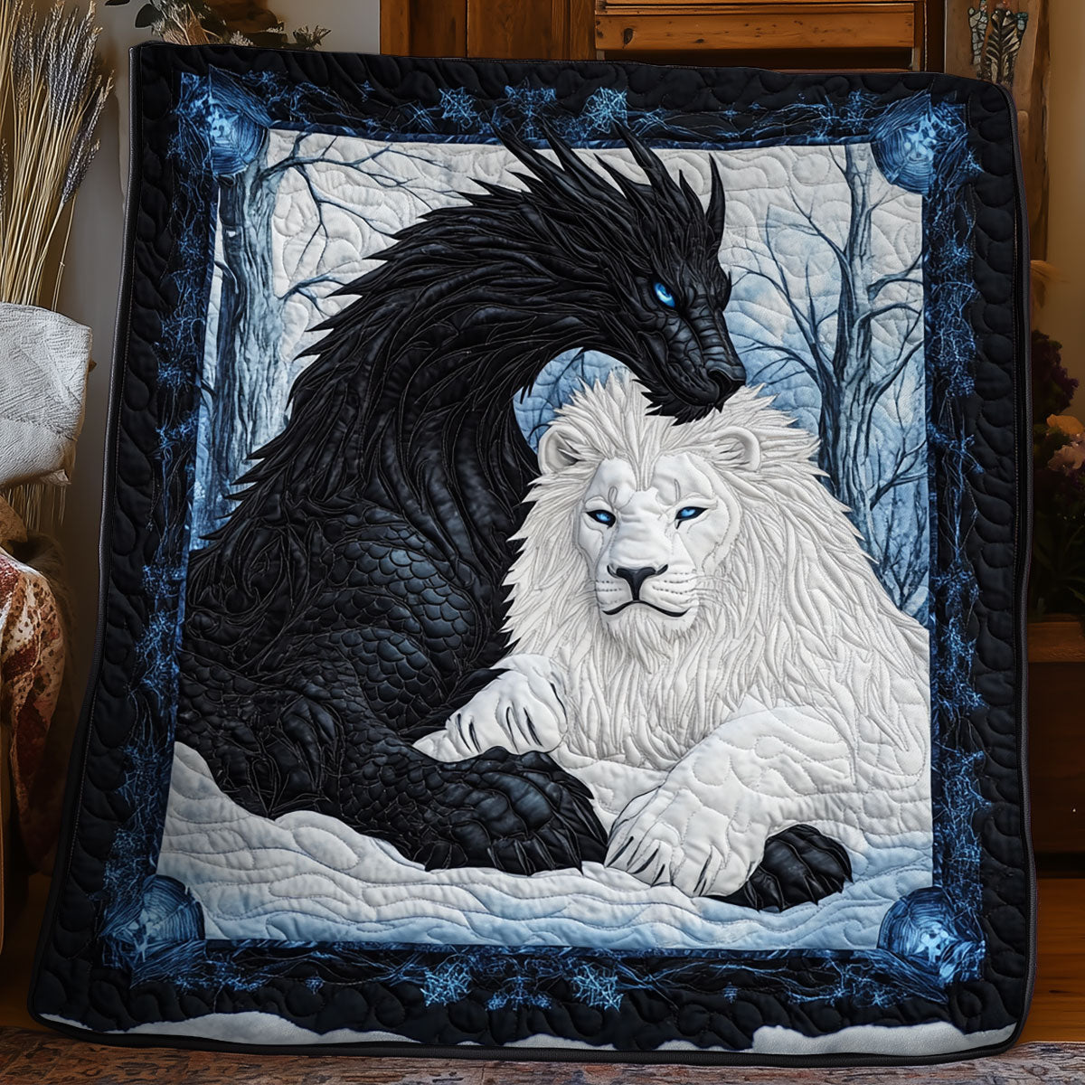 Winter Dragon And Lion WX0805043CL Quilt