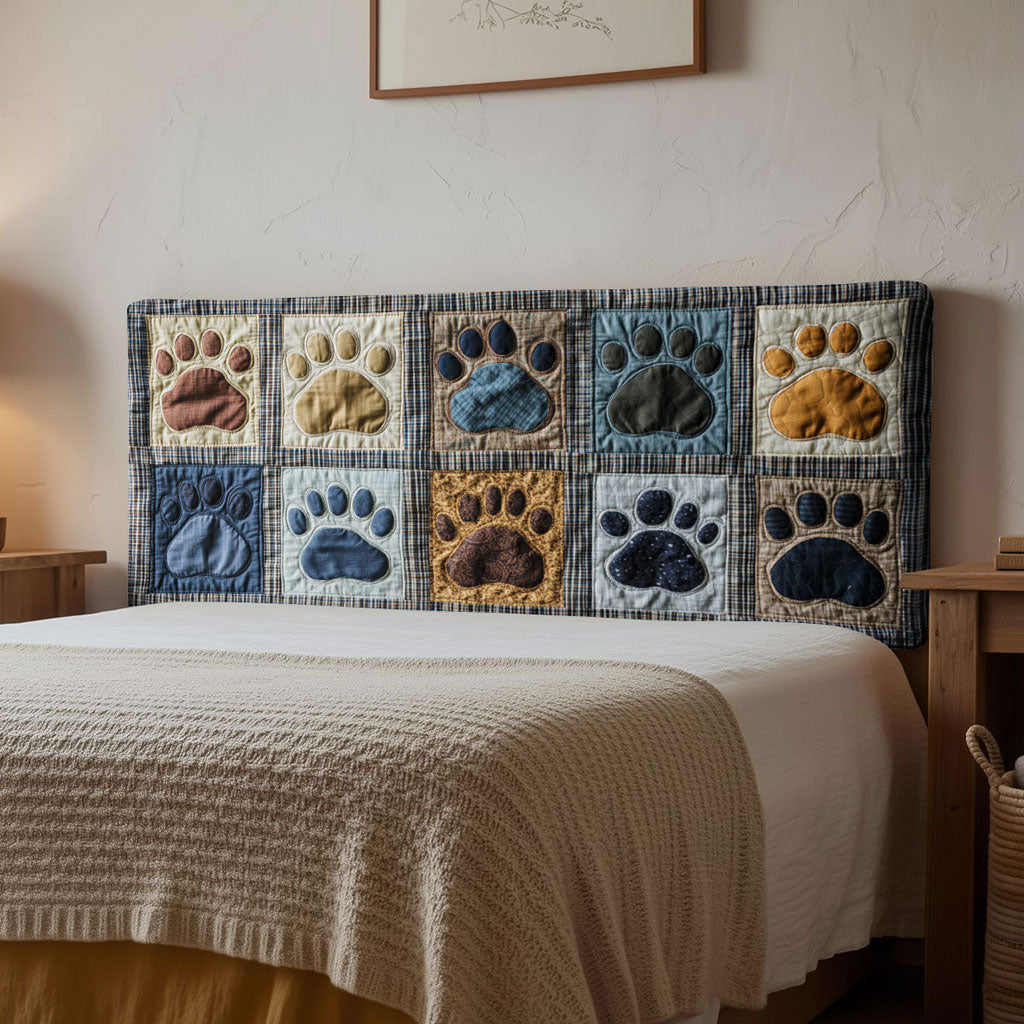 Warmth Dog Paw WN2012099CL Quilted Headboard Slipcover