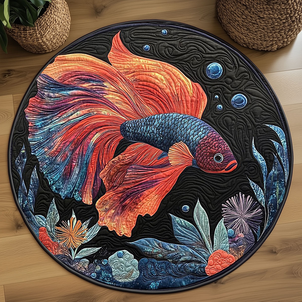 Betta Fish WP2605001CL Quilted Round Mat