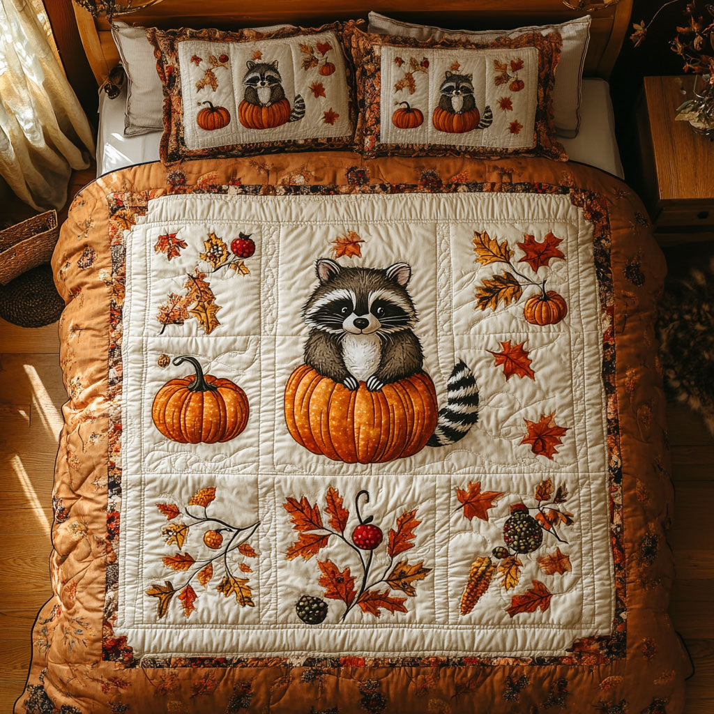 Autumn Harvest Raccoon WY2608029CL Duvet Cover Set