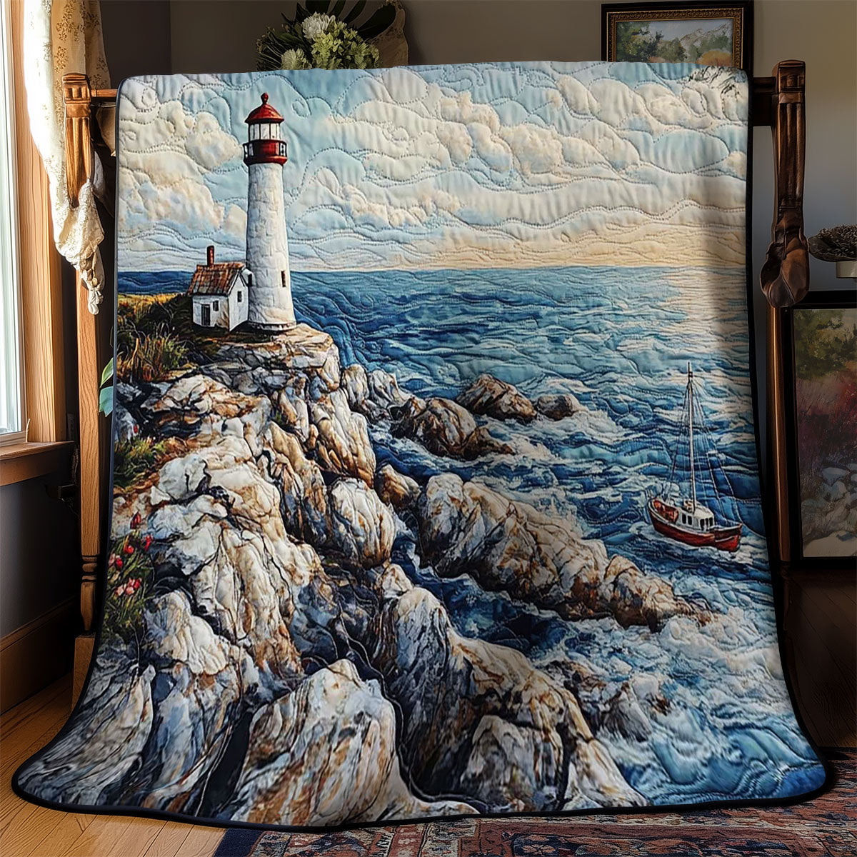 Rustic Lighthouse Scene WN2503119CL Quilt