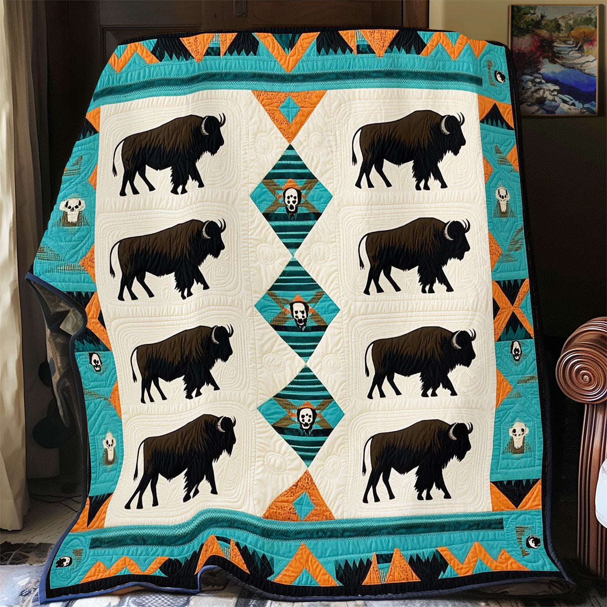 Bison Native American WX0406006CL Quilt