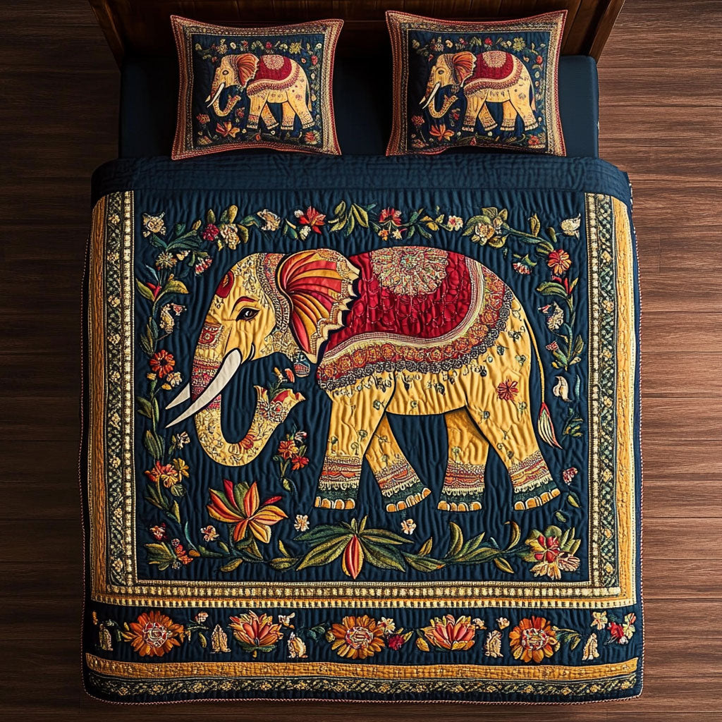 Golden Elephant Parade WY2807069CL Duvet Cover Set