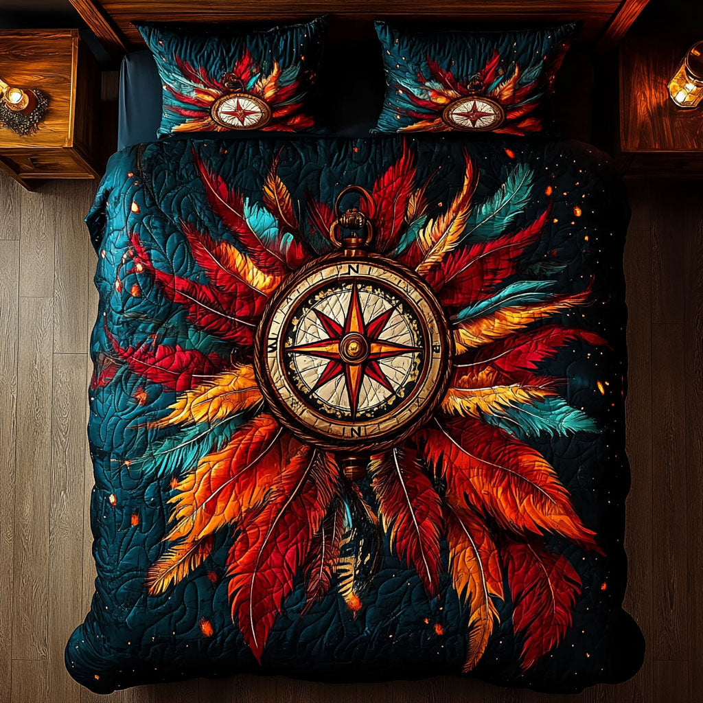 Native Feather Compass WY2101025CL Duvet Cover Set