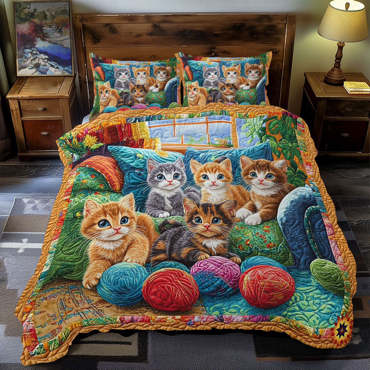 Kitten Playing Yarn WY2712106CL Duvet Cover Set