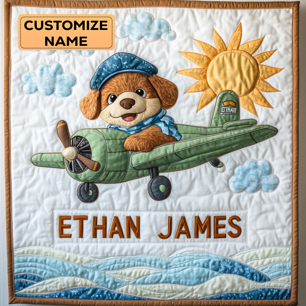 Captain Pup WJ2507004CL Personalized Baby Quilt