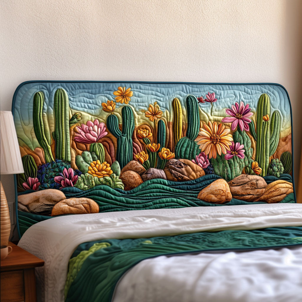 Desert Bloom Cactus KL0201036CL Quilted Headboard Slipcover