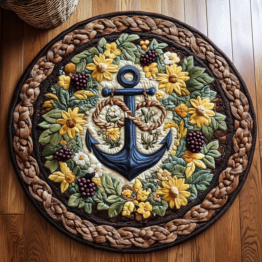 Autumn Harbor WY1106005CL Quilted Round Mat