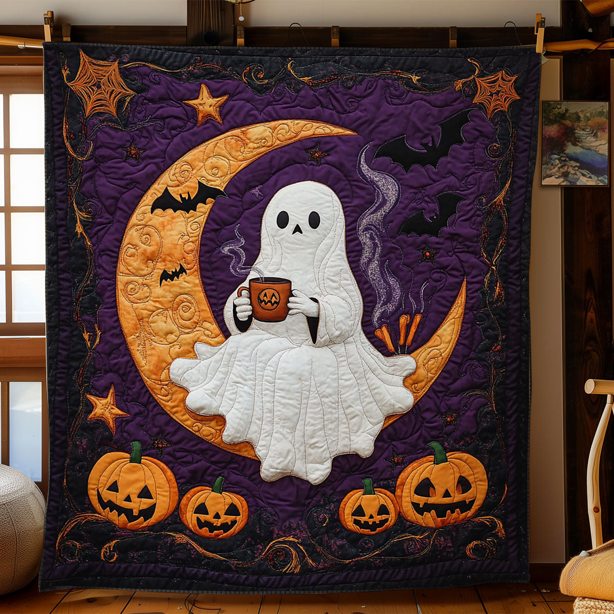 Ghostly Gourd Garden WN2507027CL Quilt
