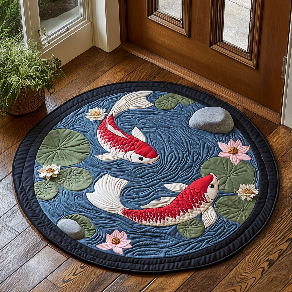 Spirit of Koi CP0410040CL Quilted Round Mat