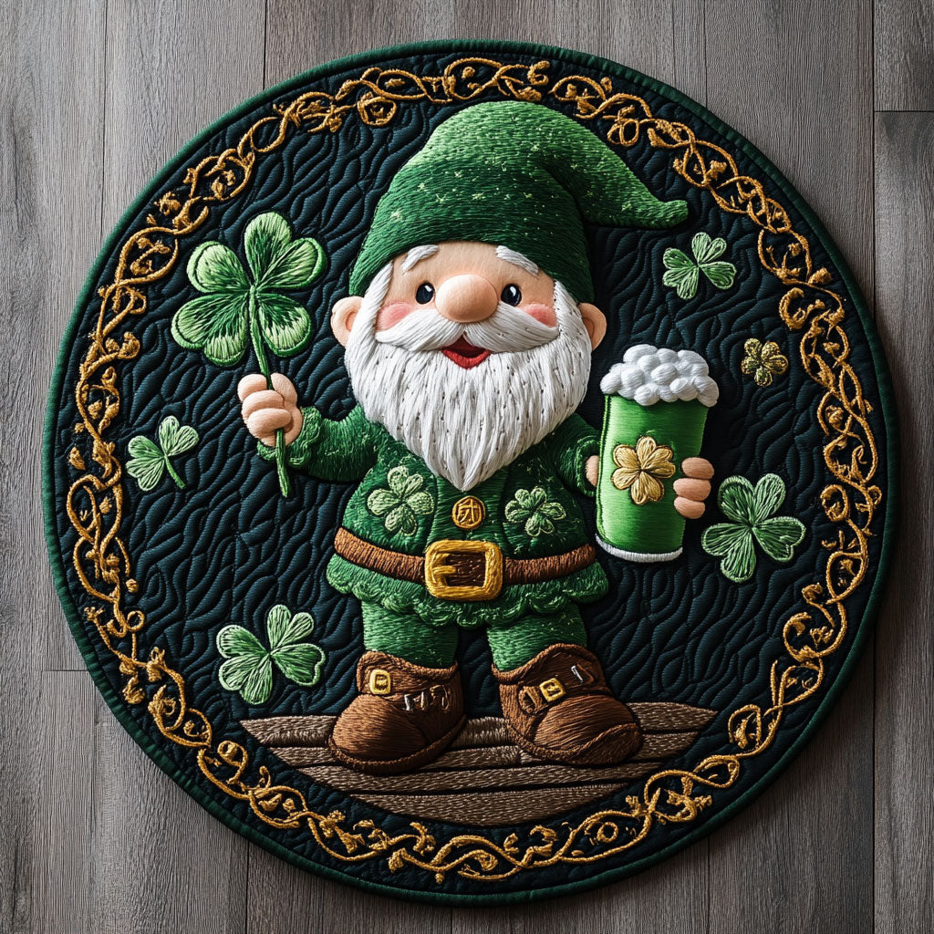 Leprechaun Gnome Magic WN1407033CL Quilted Round Mat
