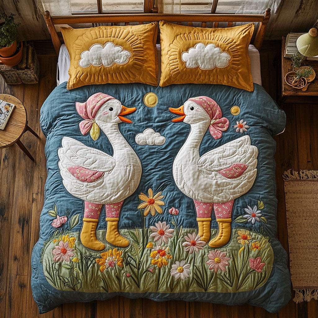 Gossip Geese Pair WJ2503024CL Duvet Cover Set