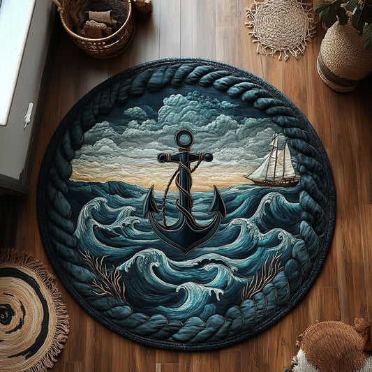 Stormbound Anchor WY1106047CL Quilted Round Mat