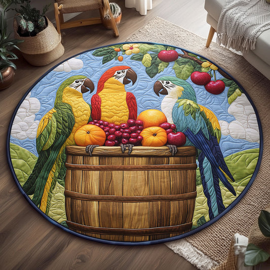 Vivid Tropical Parrot WJ0705033CL Quilted Round Mat