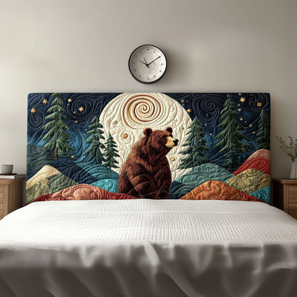 Moonlit Night Bear QA0201003CL Quilted Headboard Slipcover