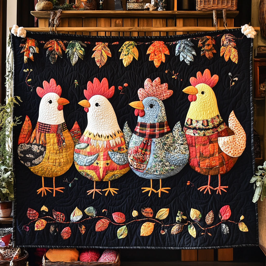 Autumn Hens Parade WY0108057CL Quilt
