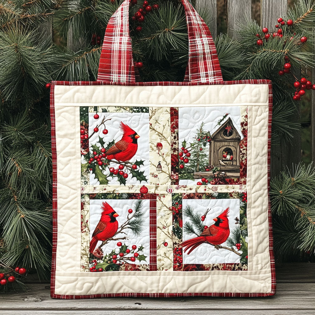 Holiday Hearth Cardinal WN0711031CL Quilted Tote Bag