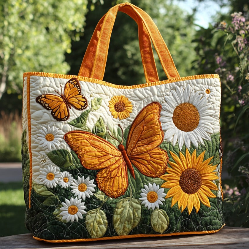 Floral Butterflies XR2109020CL Quilted Tote Bag