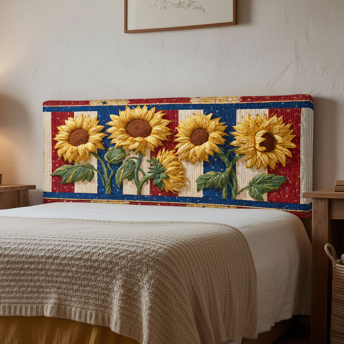 Heartland Sunflowers CP0301053CL Quilted Headboard Slipcover