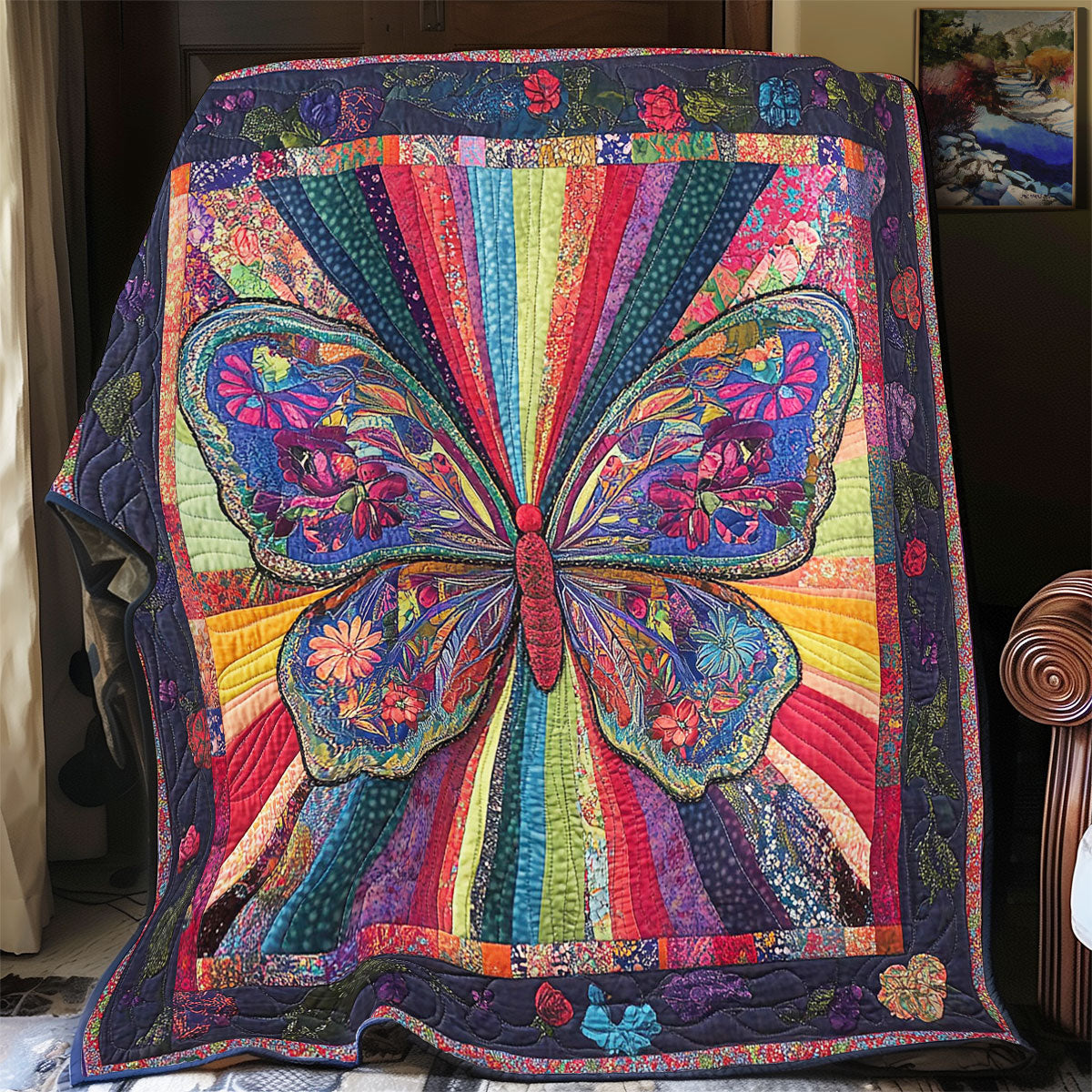 Mystic Colorful Butterfly WY2102050CL Quilt
