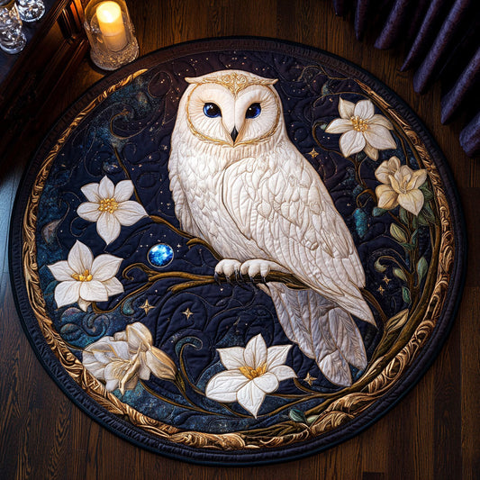 Floral Owl WX2105015CL Quilted Round Mat
