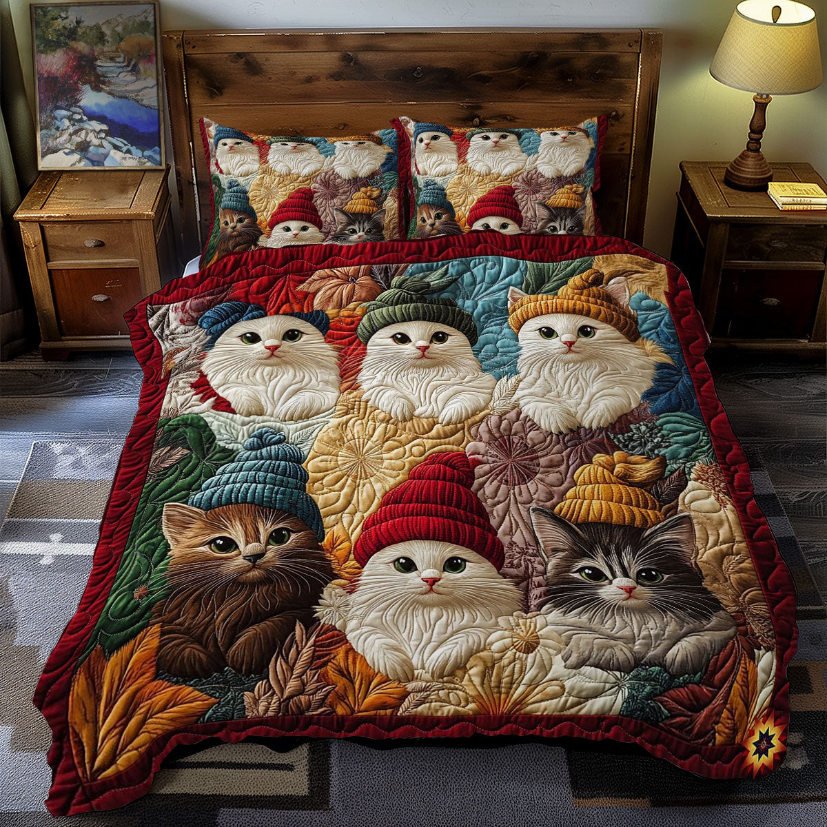Cozy Cat Family WY1012064CL Duvet Cover Set