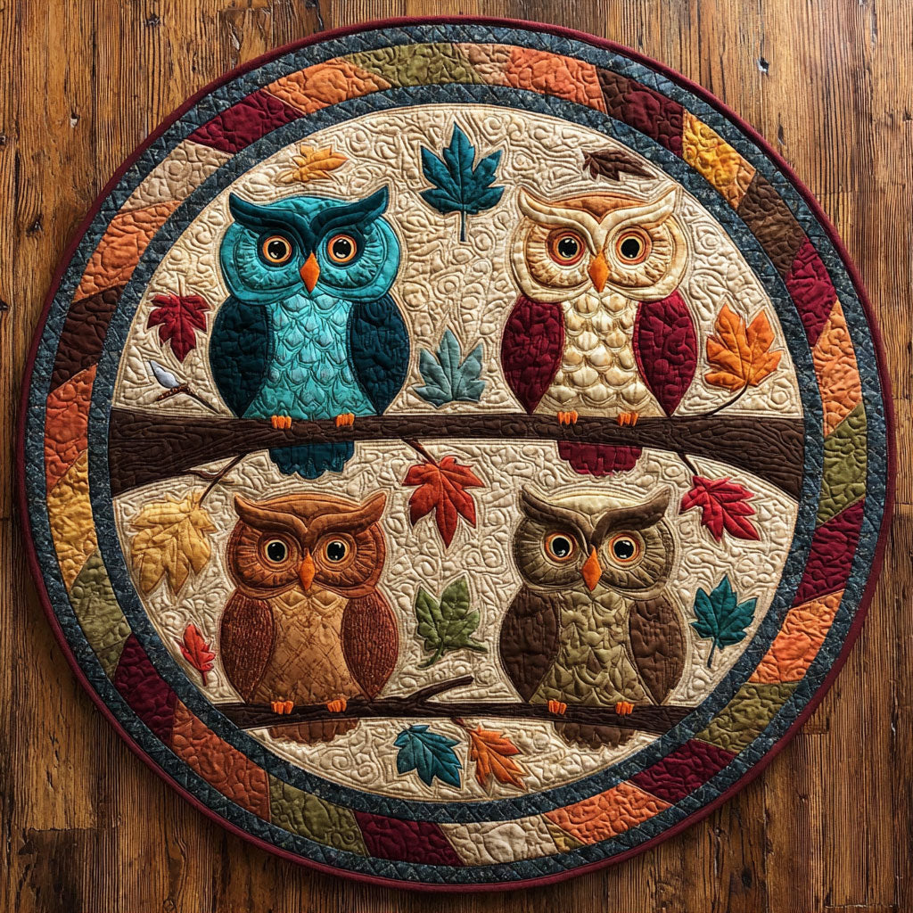 Mystic Owl CW2808005CL Quilted Round Mat