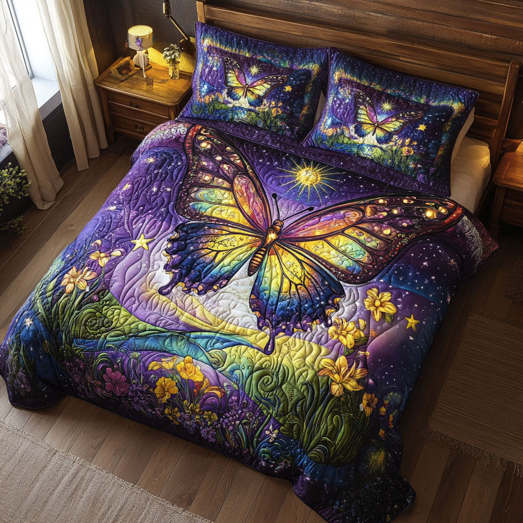 Butterfly Purple Flower WT2201003CL Duvet Cover Set