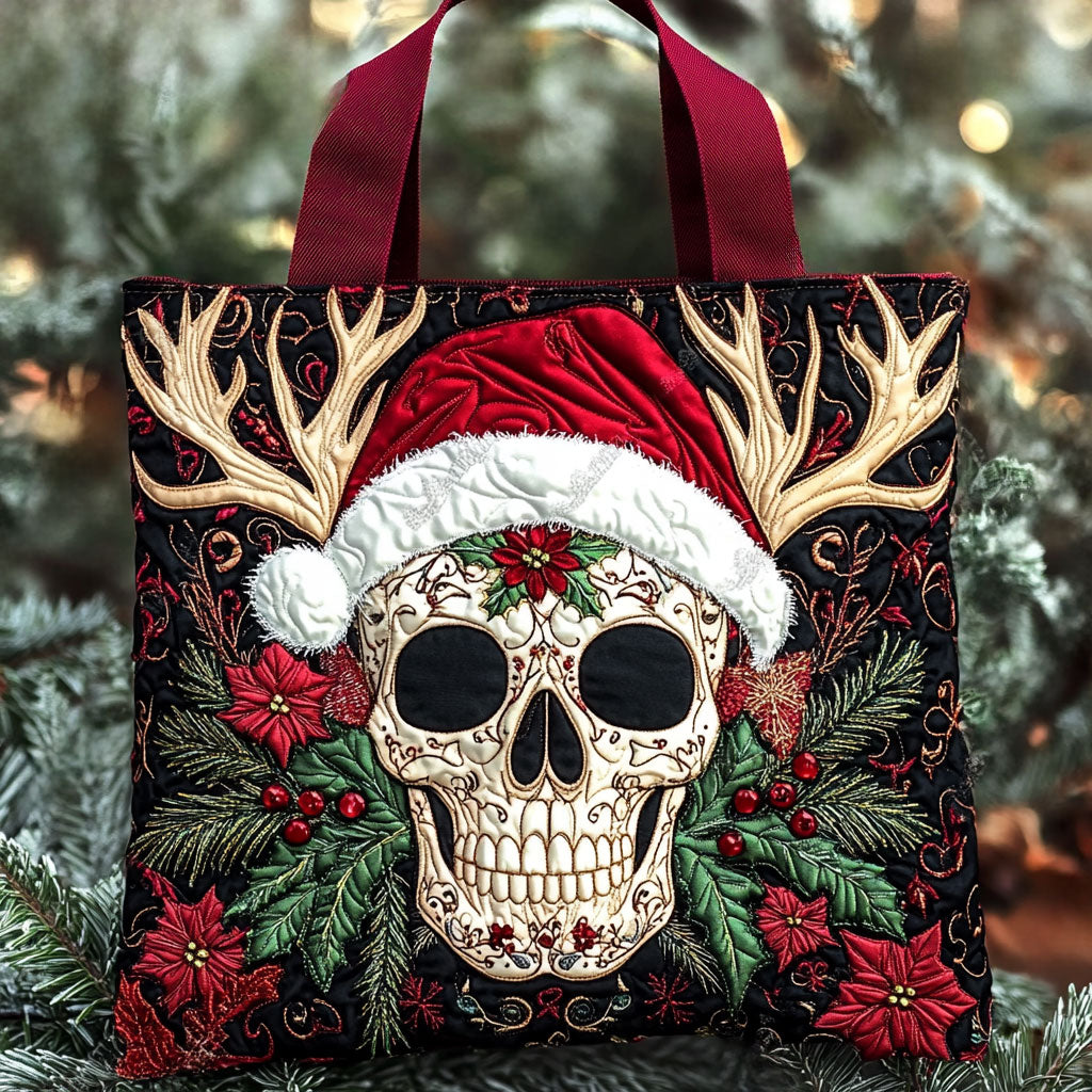 Winter Skull Light WN0310084CL Quilted Tote Bag