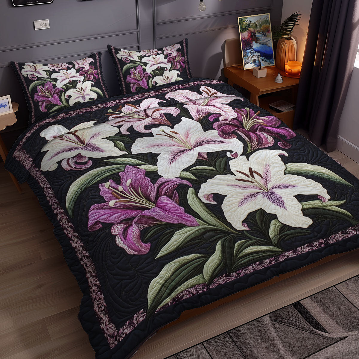 Purple Lilies WX2311082CL Duvet Cover Set