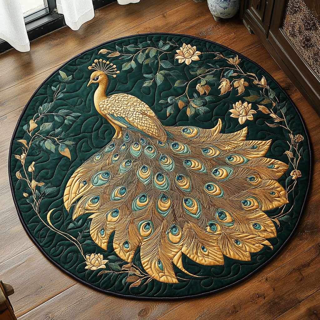 Pure Golden Peacock CQ2805030CL Quilted Round Mat