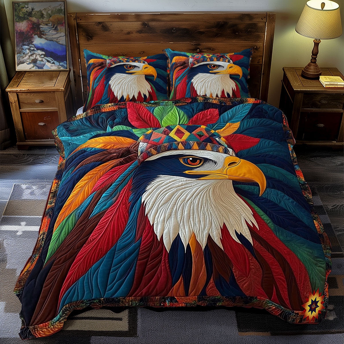 Feather Headress Eagle WY2412018CL Duvet Cover Set