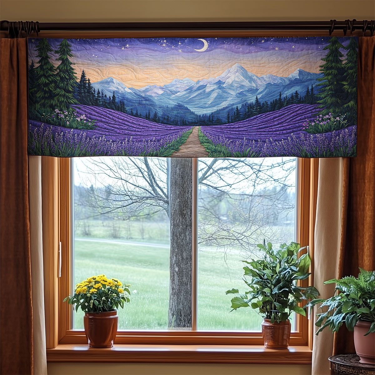 Lavender Field WX1705013CL Quilted Valance