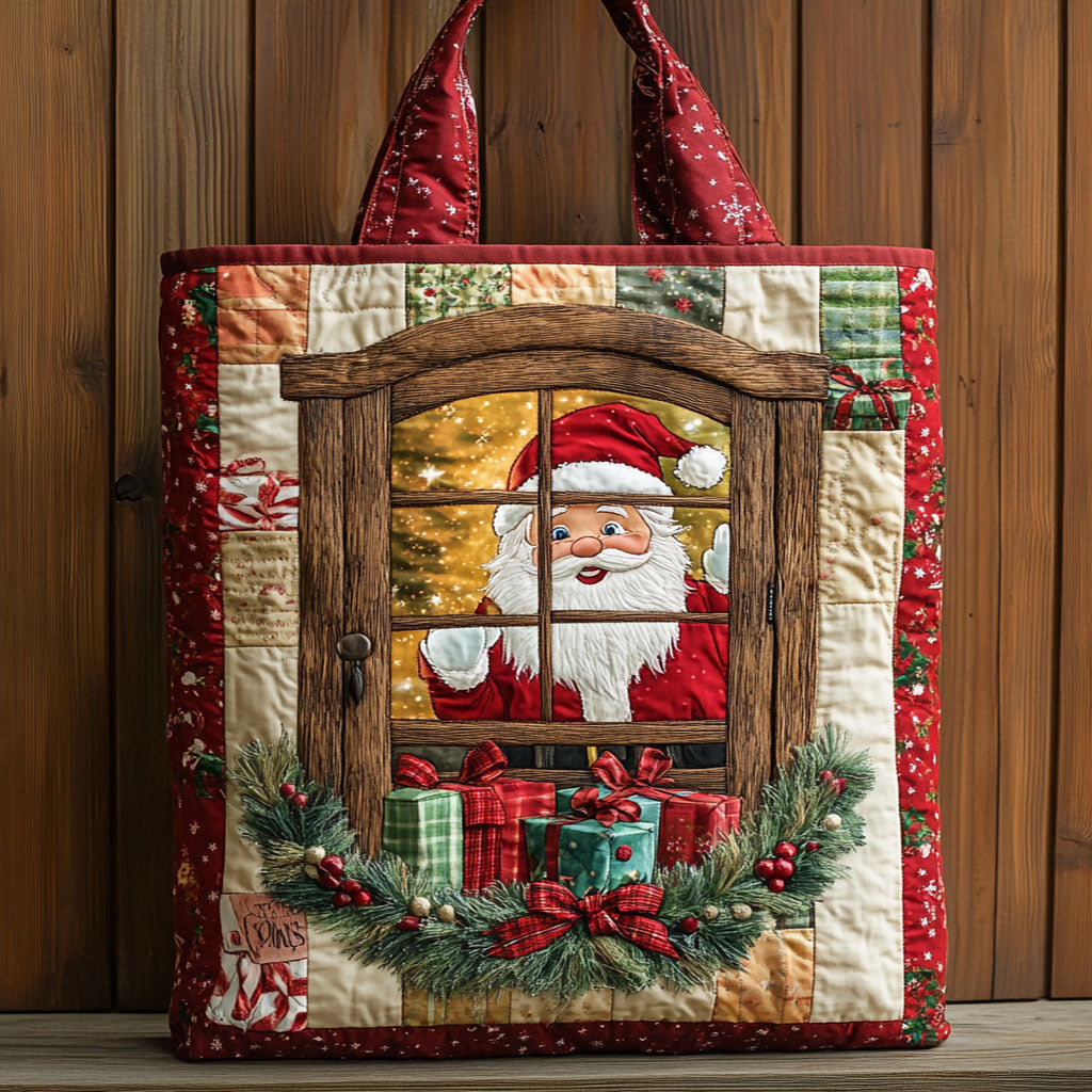 Santa Window Surprise WN1811098CL Quilted Tote Bag