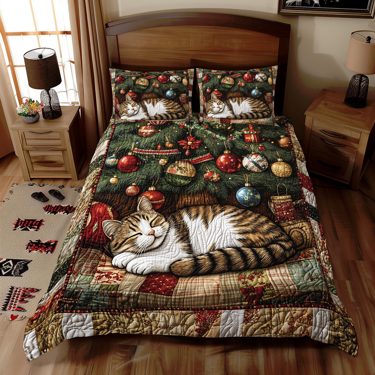 Christmas Sleeping Cat WJ2611035CL Duvet Cover Set