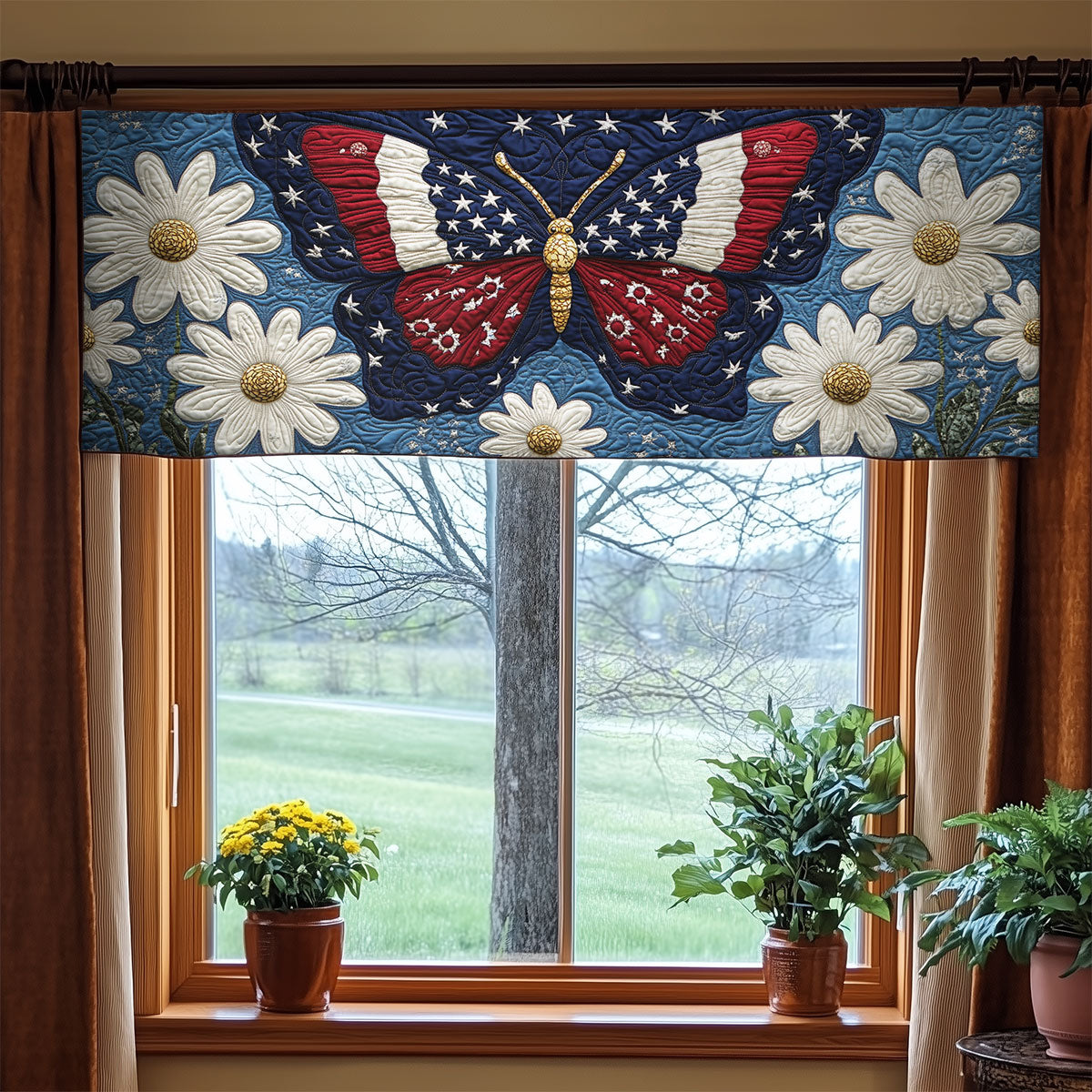 Daisy Butterfly WX2205015CL Quilted Valance