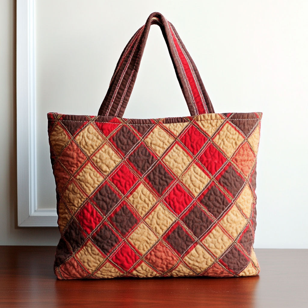 Ember Plaid WJ2309020CL Quilted Tote Bag