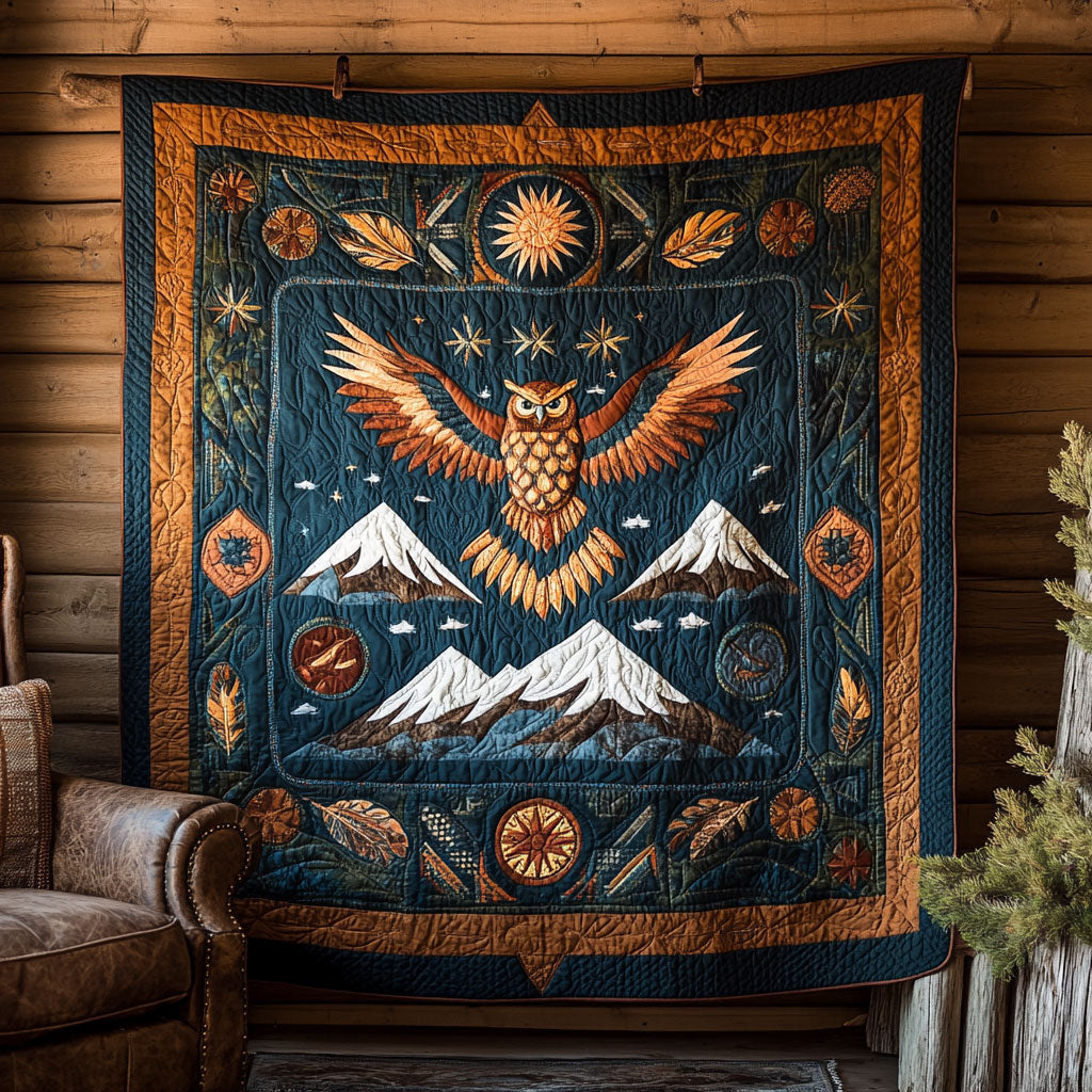 Native Mountain Owl WY1706037CL Quilt