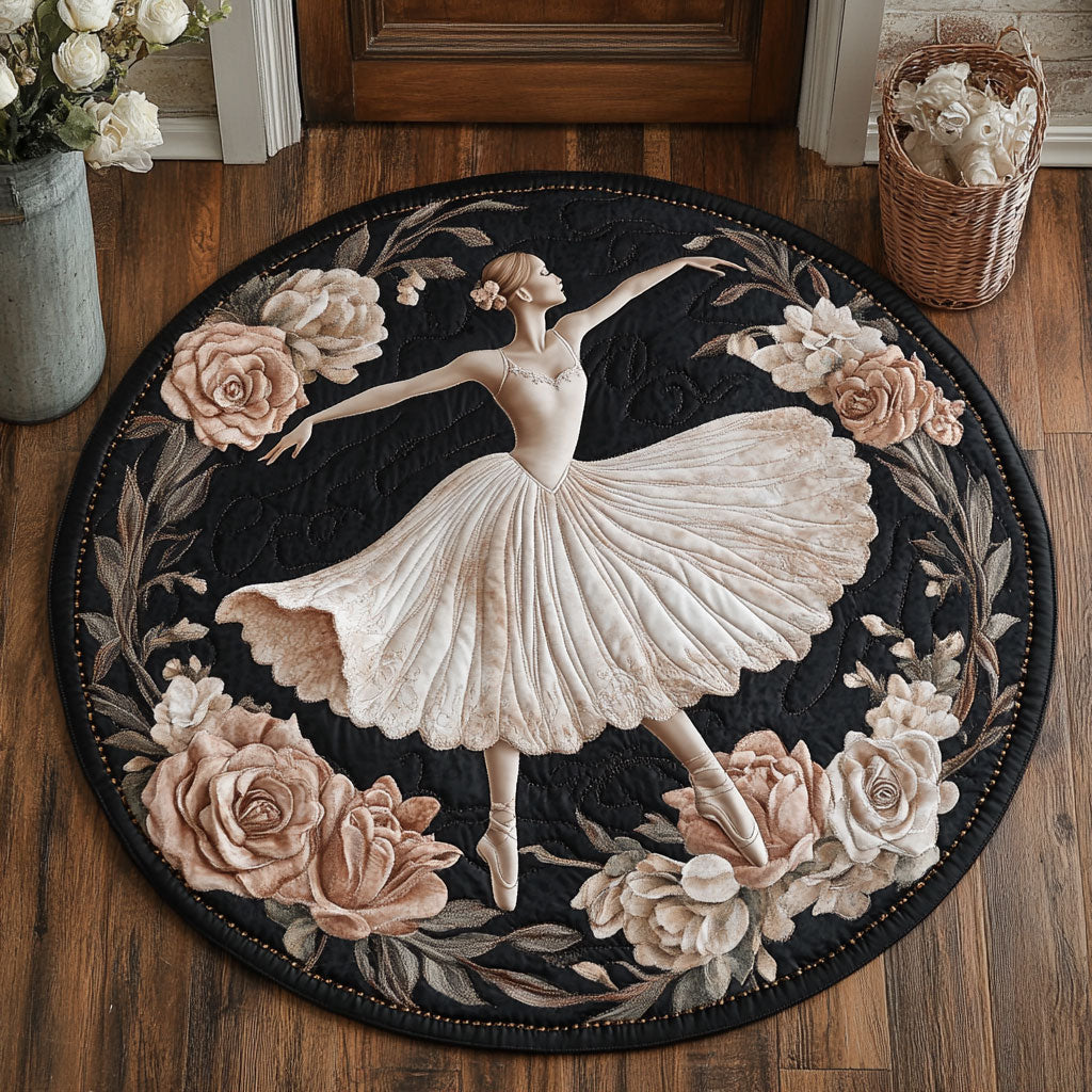 Twirl Among Petals CP0606023CL Quilted Round Mat