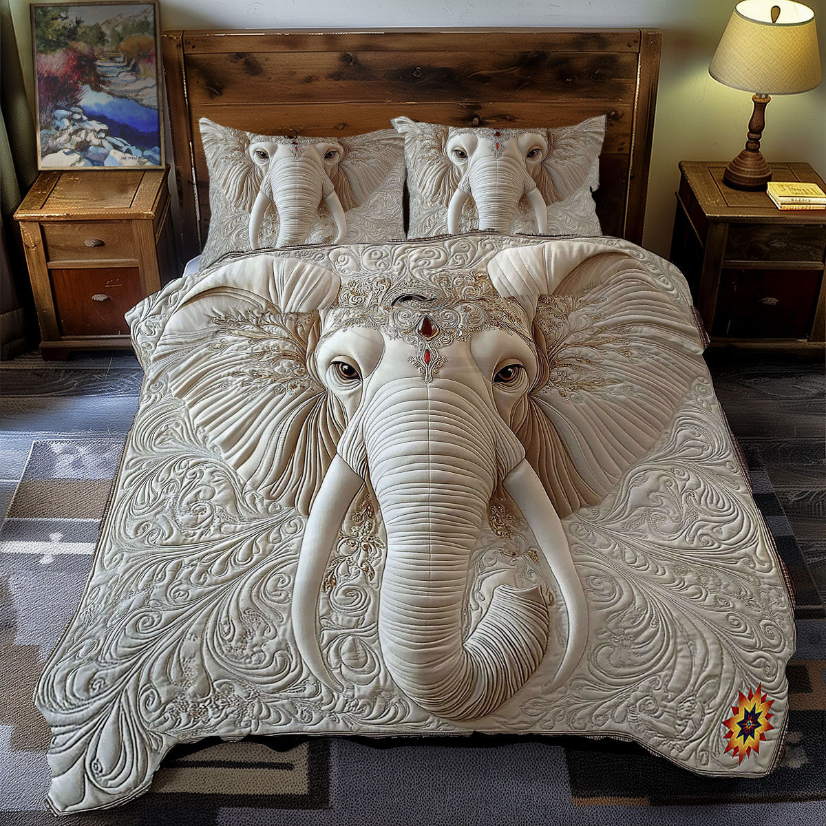 Elegant Elephant Head WY1312045CL Duvet Cover Set