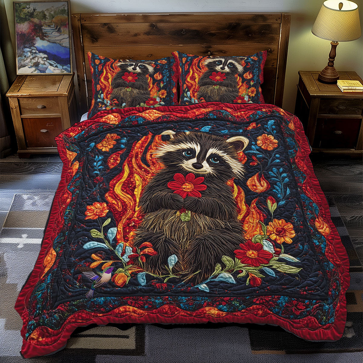 Flame Raccoon WY2012010CL Duvet Cover Set