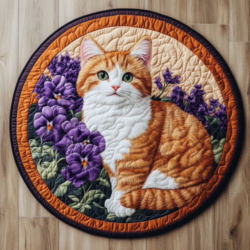 Adorable Cat WX2805001CL Quilted Round Mat