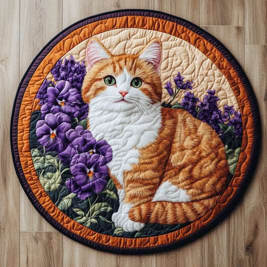 Adorable Cat WX2805001CL Quilted Round Mat
