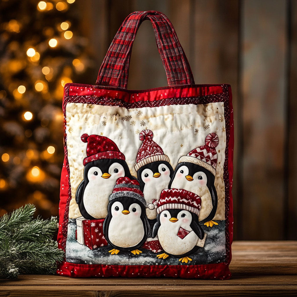 Penguin Christmas Love WN1511063CL Quilted Tote Bag