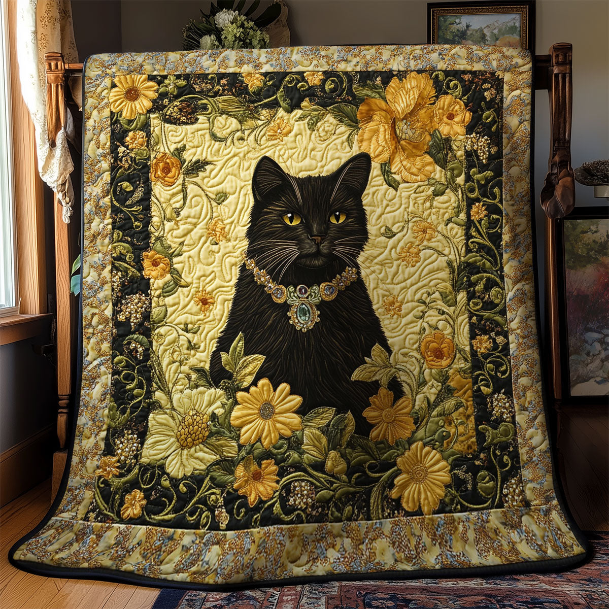 Mystic Black Cat WY2102009CL Quilt