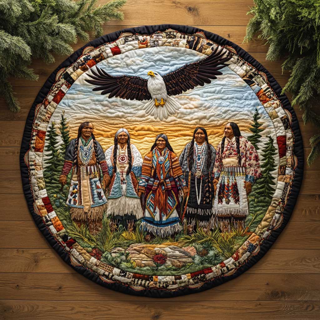 Native American Legacy Circle WN2403082CL Quilted Round Mat