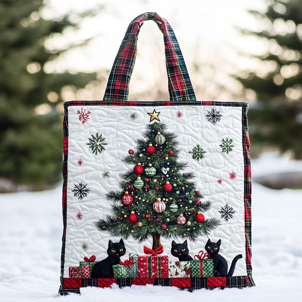 Cozy Black Cat Nights WN0711022CL Quilted Tote Bag