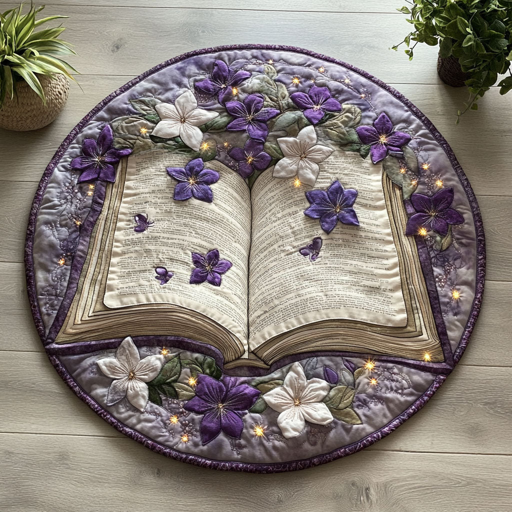 Floral Book CW1006024CL Quilted Round Mat