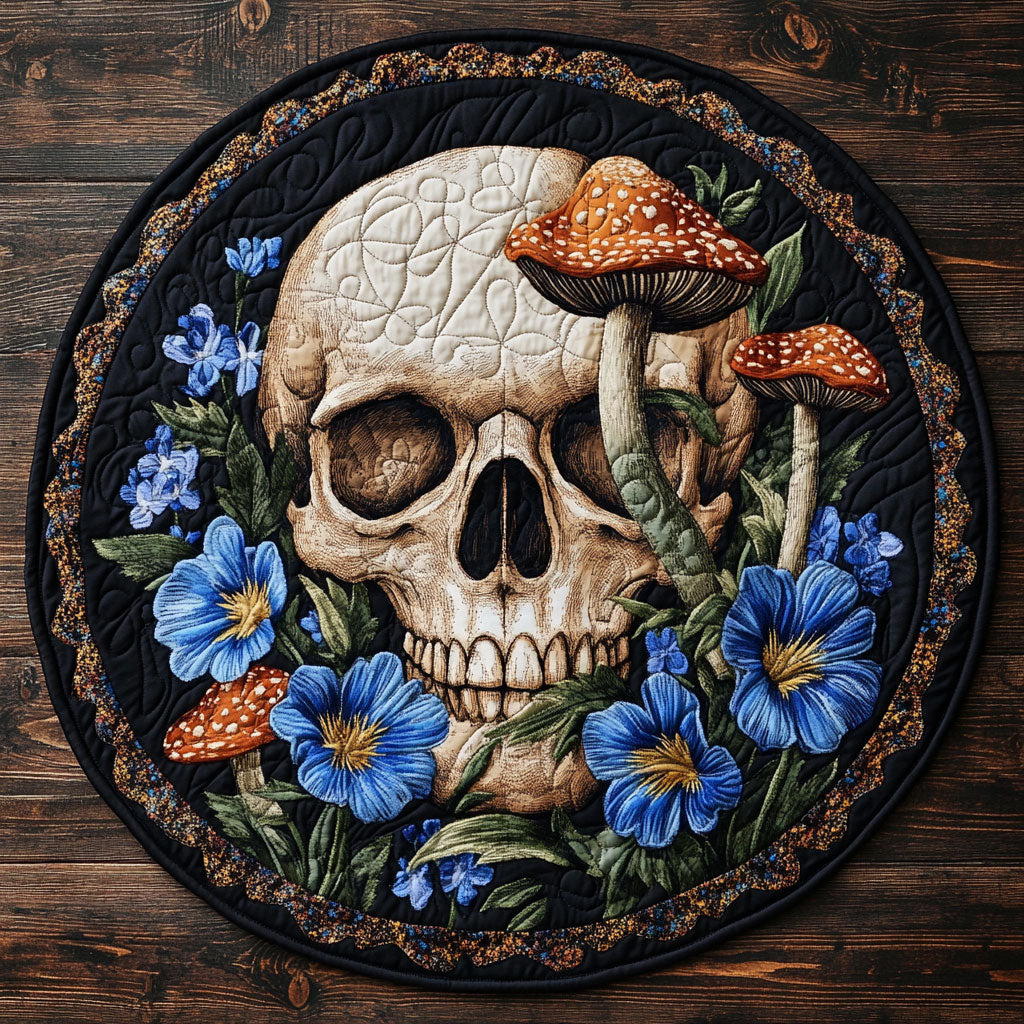 Skull Forest CW1607044CL Quilted Round Mat