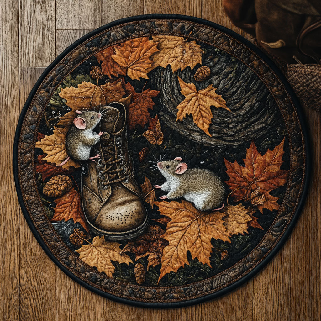 Mouse Whispers WN0606036CL Quilted Round Mat